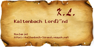 Kaltenbach Loránd névjegykártya